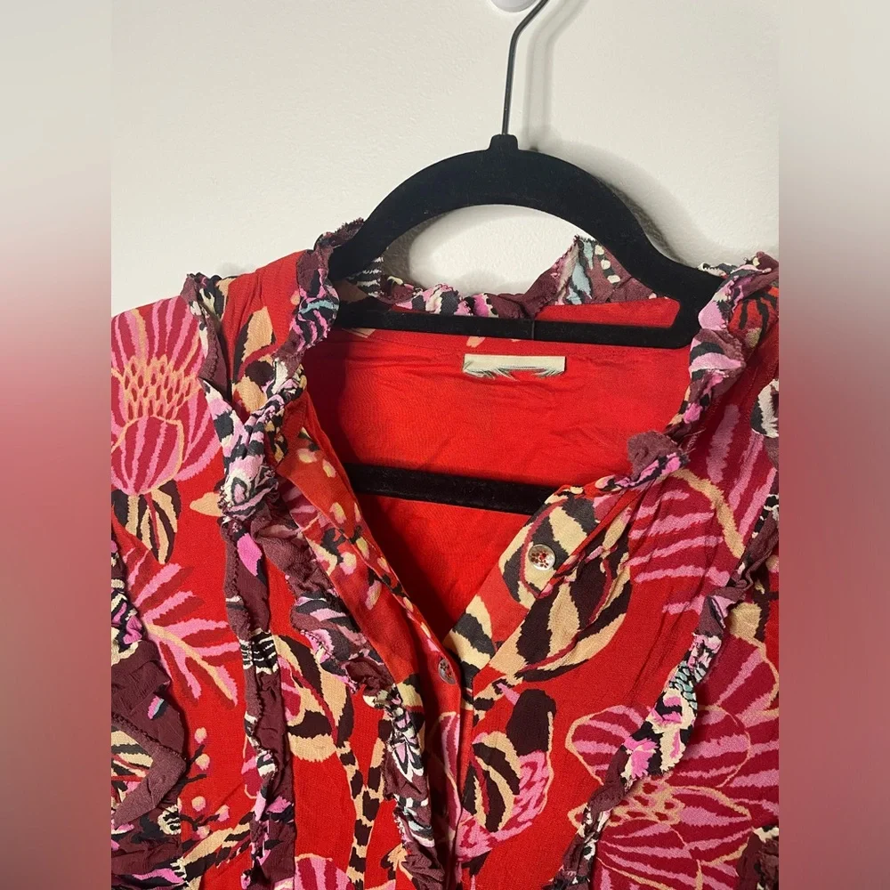 NWT Farm Rio Rio Ruffled Tiered Mini Dress Vibrant Tropical - Picture 5 of 13